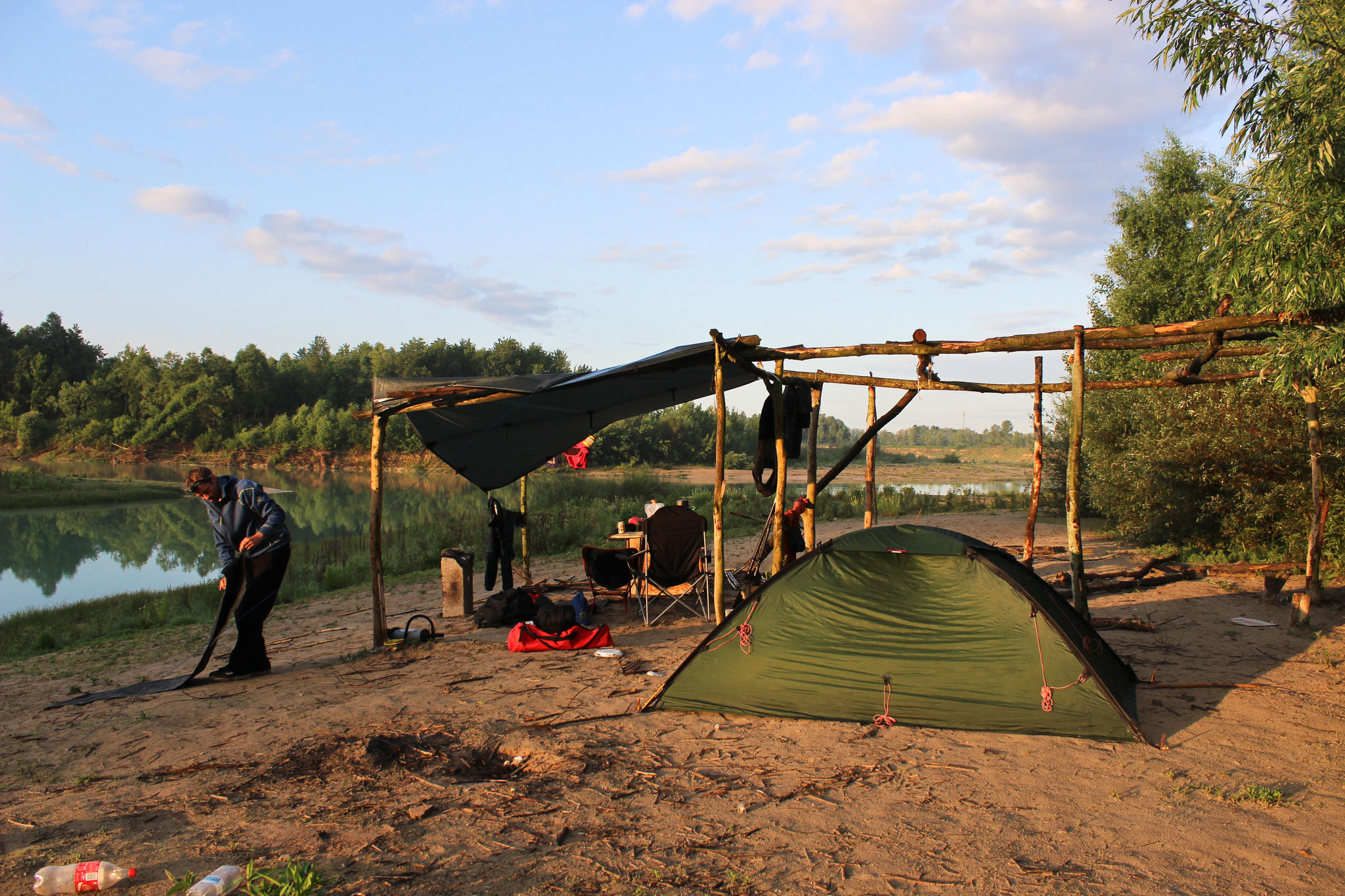 Camp am Unterlauf des Tagliamento