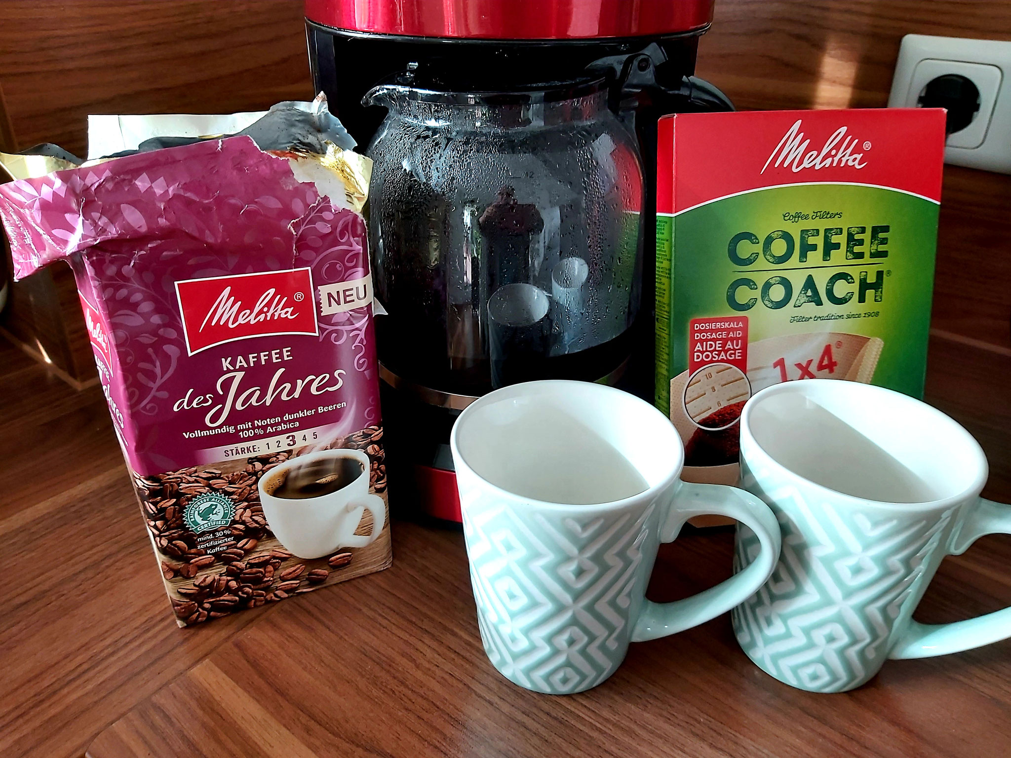Der erste Filterkaffee ist fertig