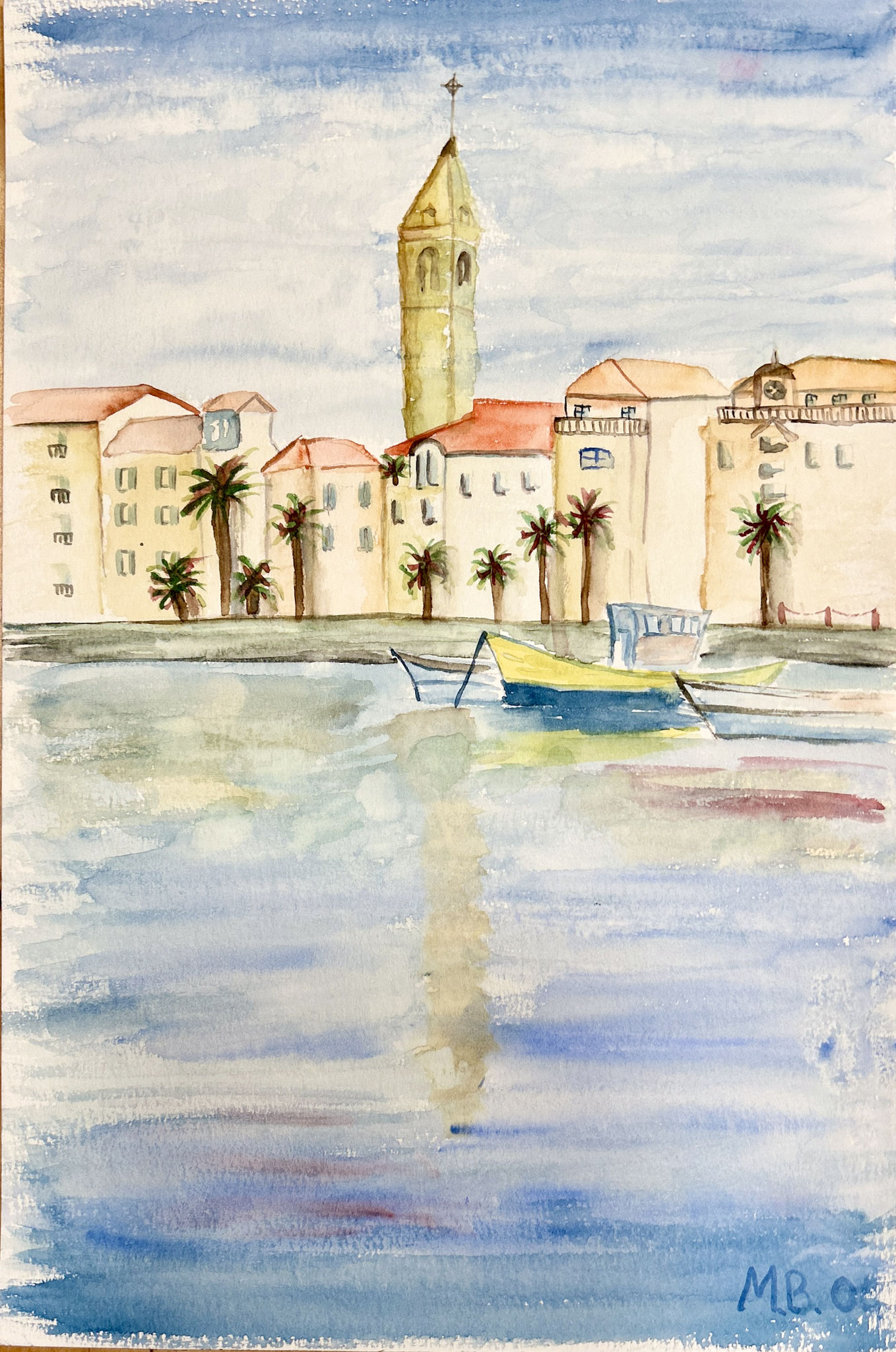 "Hafenidylle" Aquarell