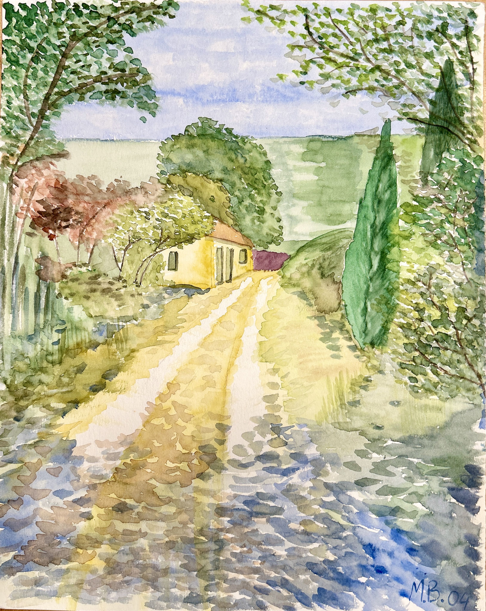 "Haus am Wegesrand" Aquarell