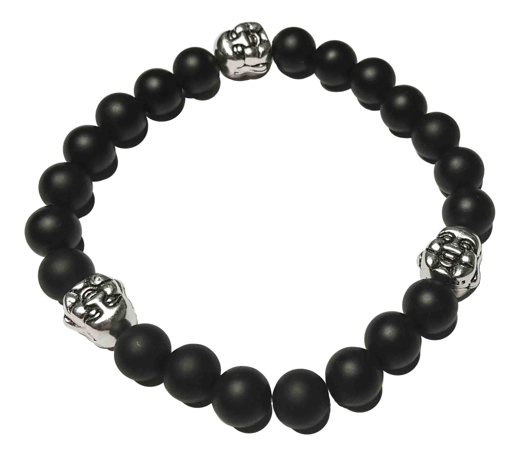 BEHERO Herren - Armband Happy Buddha (Onyx matt)