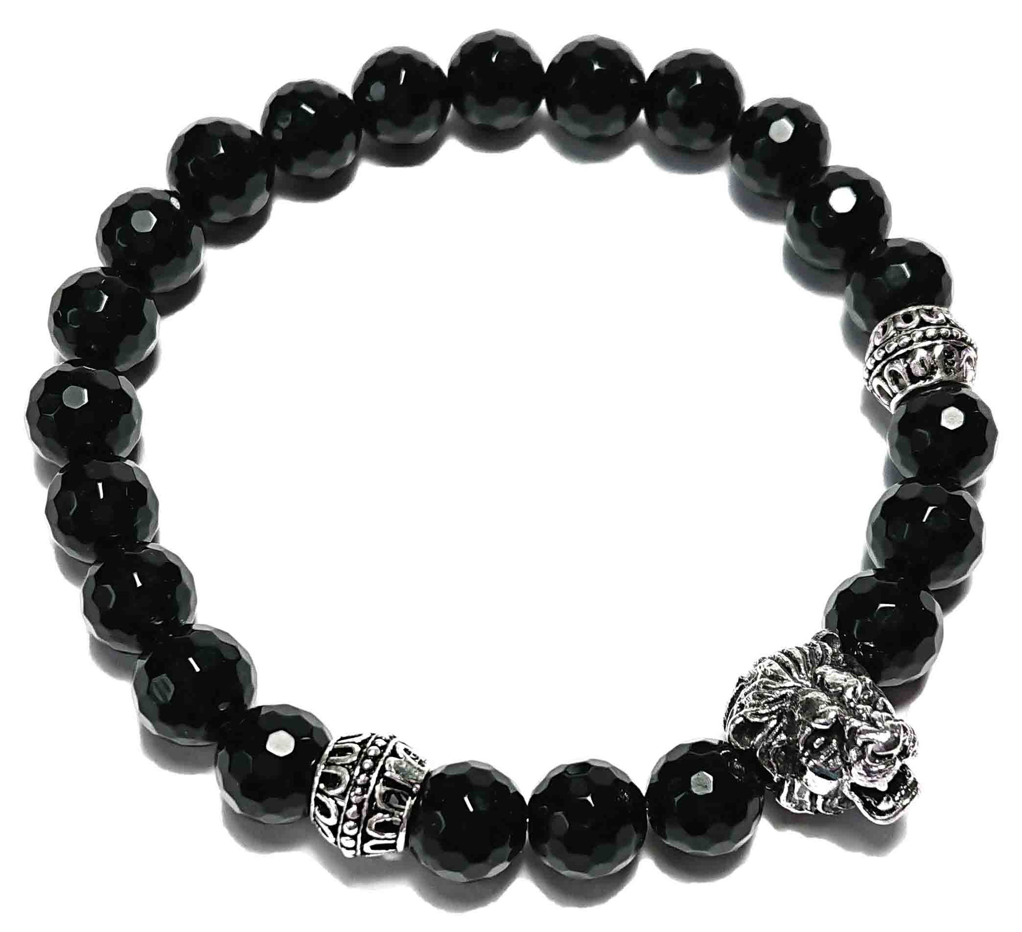 Lion (schwarz facet.) Armband