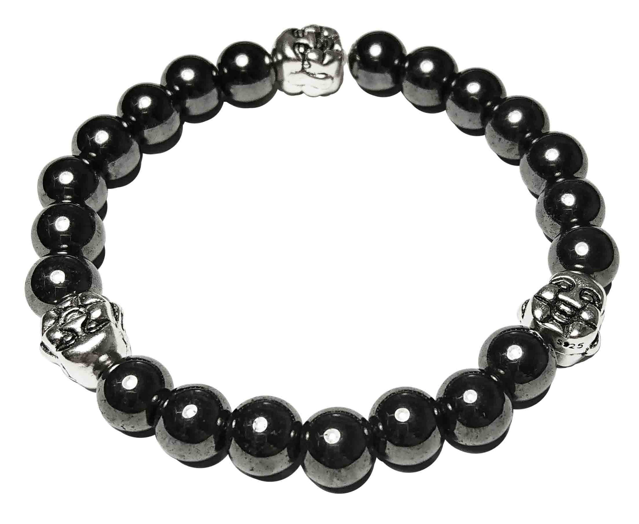 BEHERO Herren - Armband Happy Buddha (Hämatit)