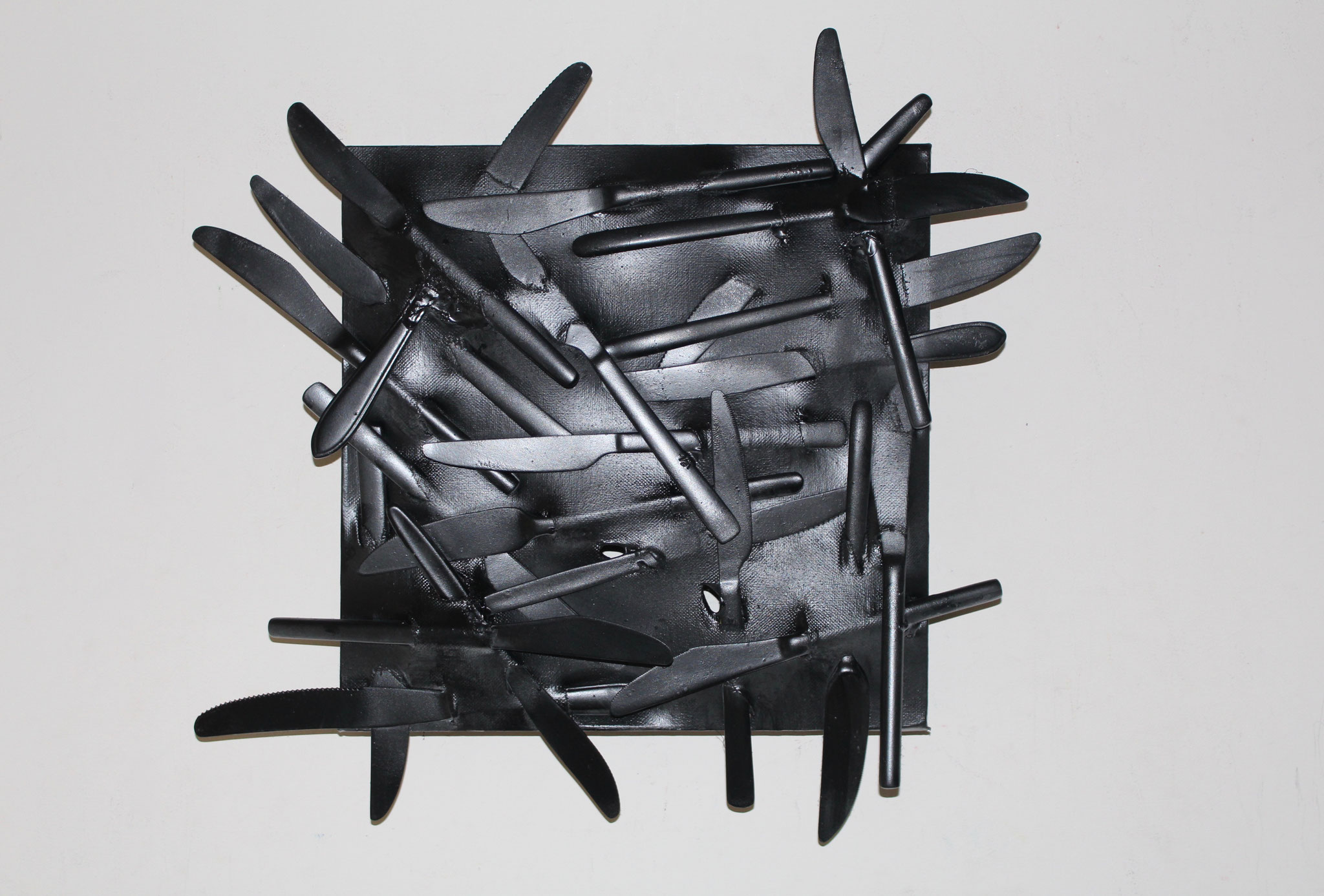 25. ''Black knives.'' (30x30cm) acrylic&spraypaint    