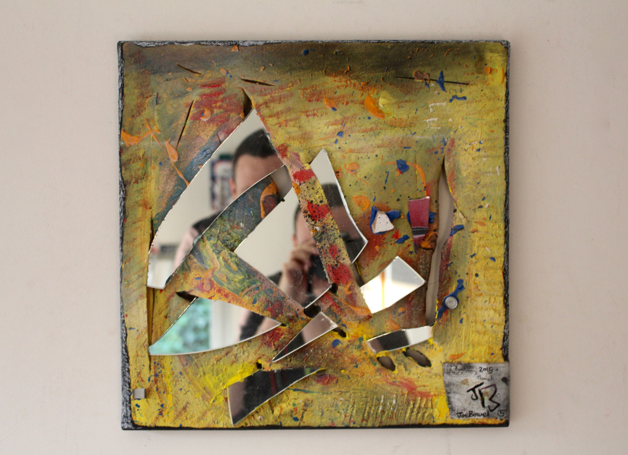 8. ''Untitled.'' (40x40cm) Mixed media with mirror 2015.    