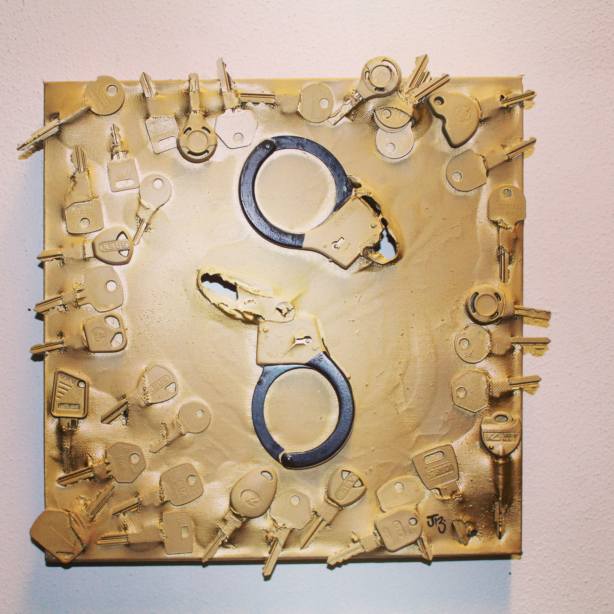 57. ''Lock me up & let me be free.'' (30x30cm) acrylic&spraypaint.    