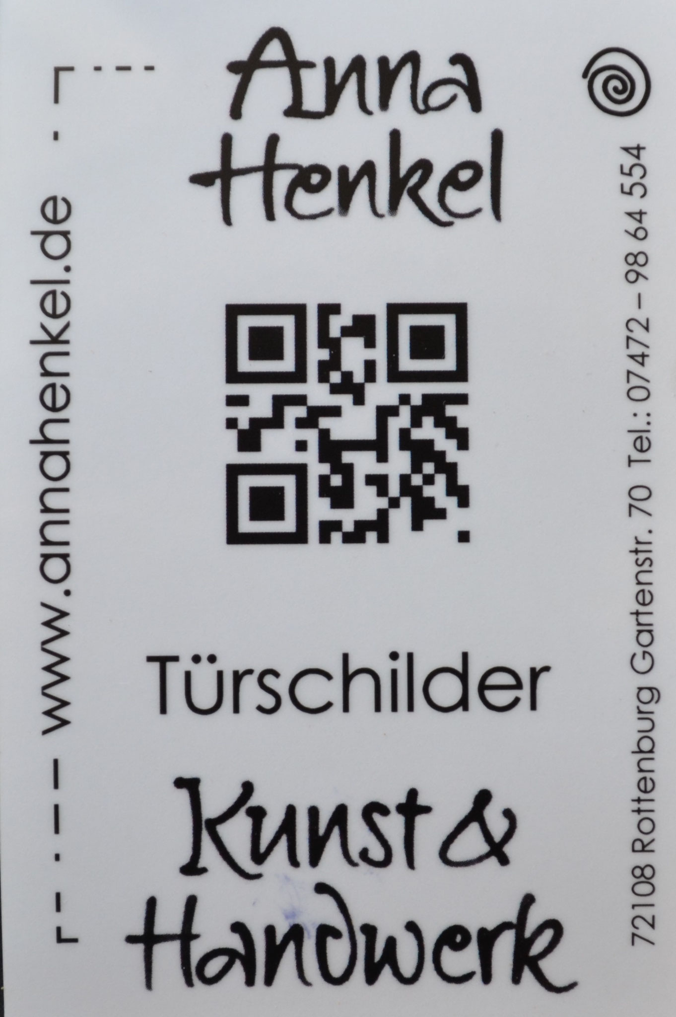 Rückseiteninfo Schild 