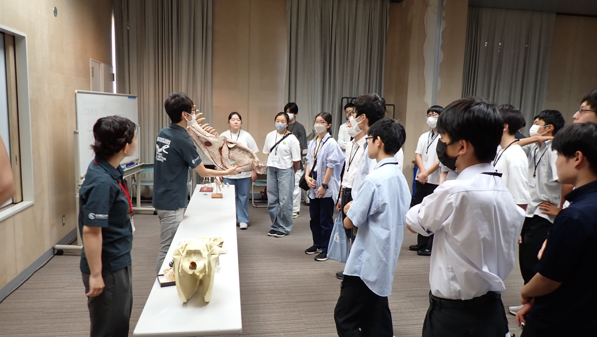 化石解説の様子