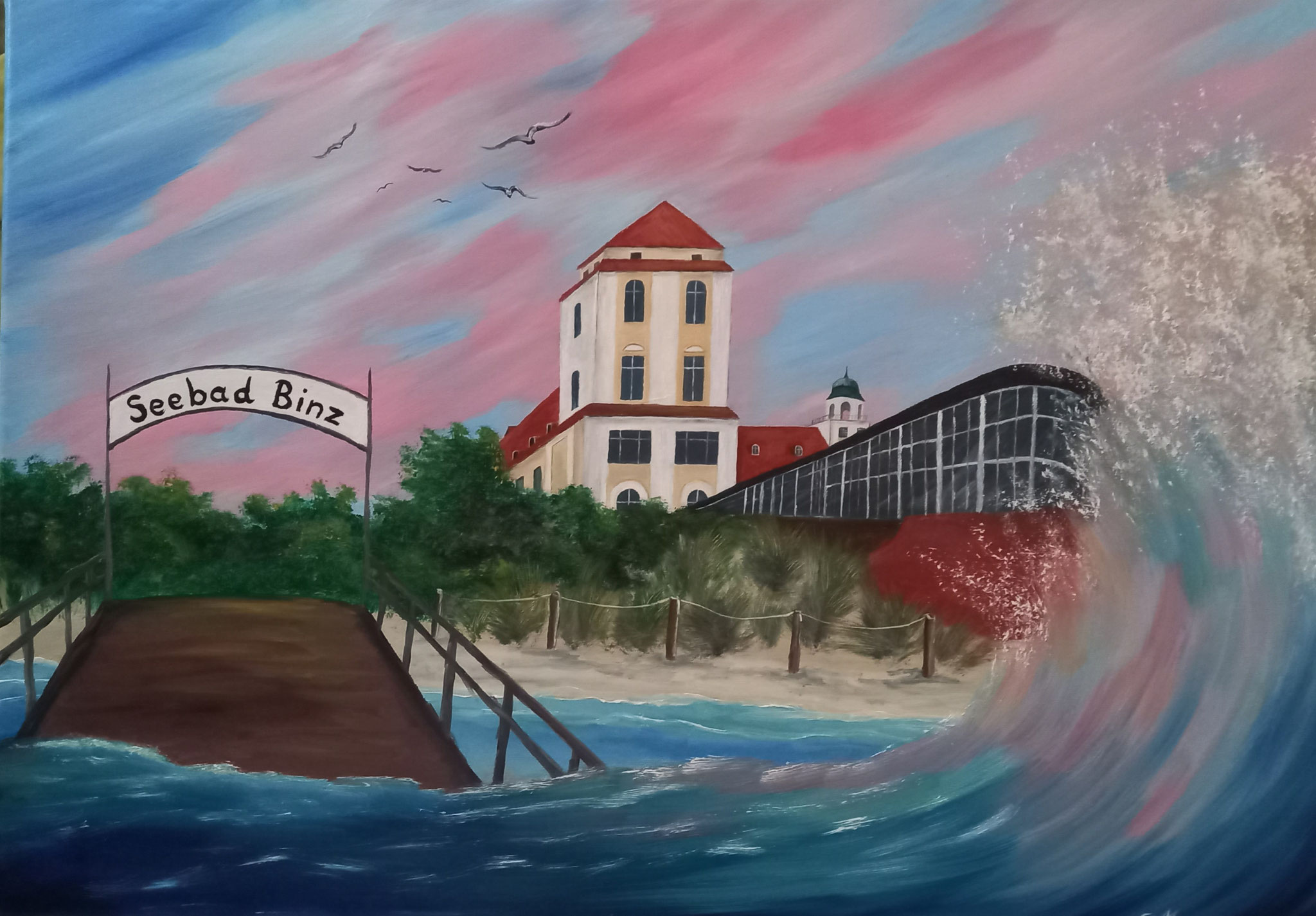 Binzer Seebrücke & Kurhaus  50x 70  350,00   Zu sehen im Due Fratelli in Binz 