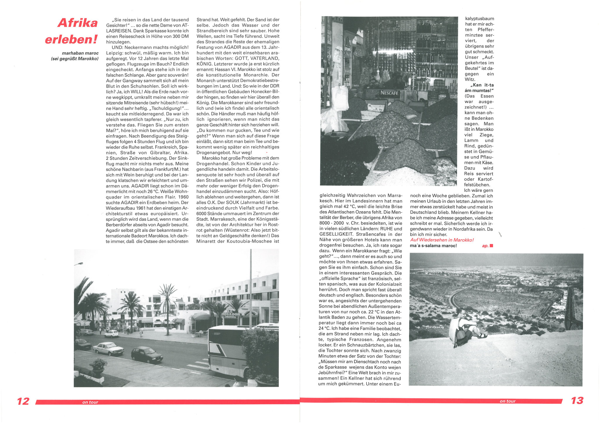 "S-Kurier" Artikel zur Afrika-Reise 1999