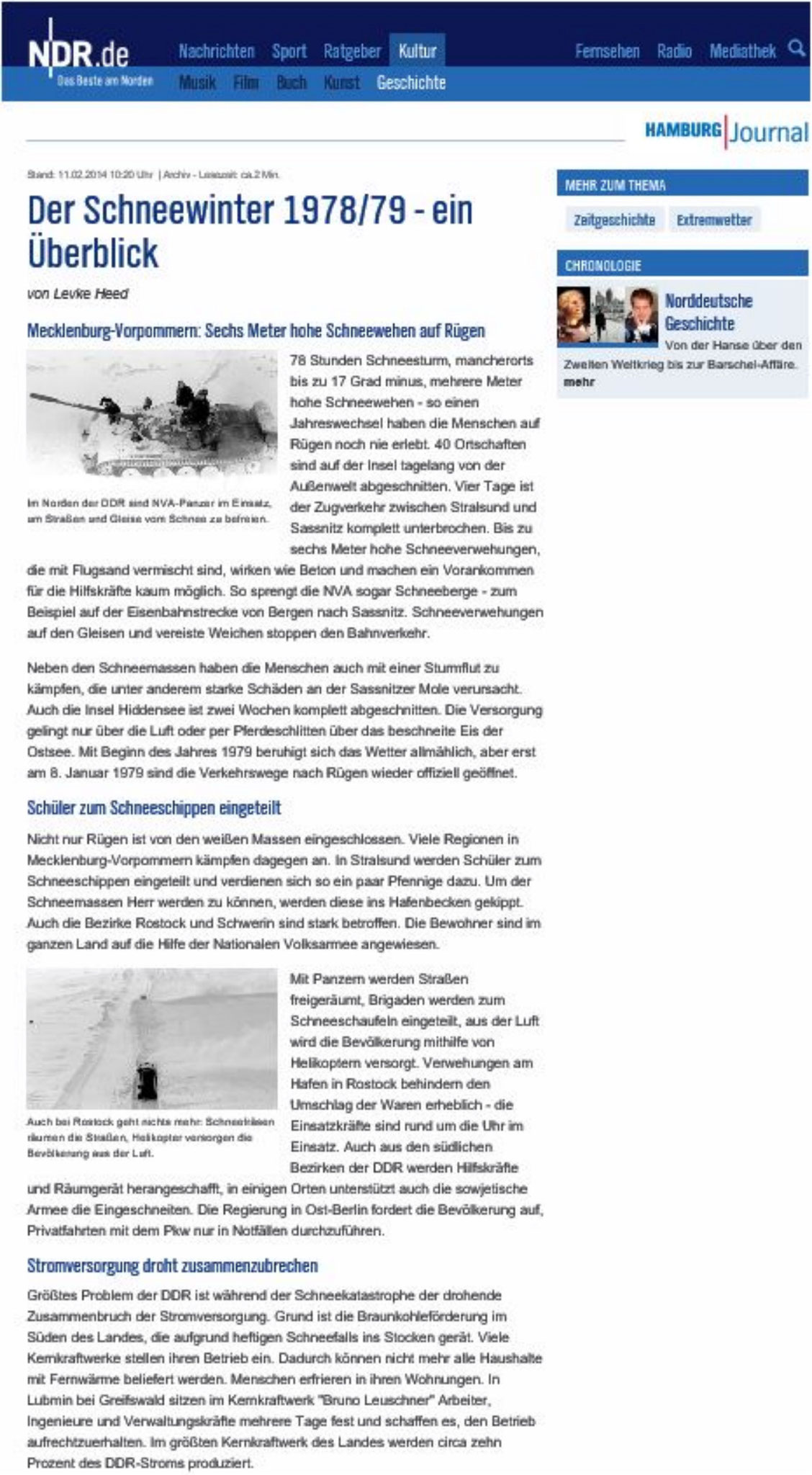 Katastrophen-Winter 1978 | 1979 in Schwerin