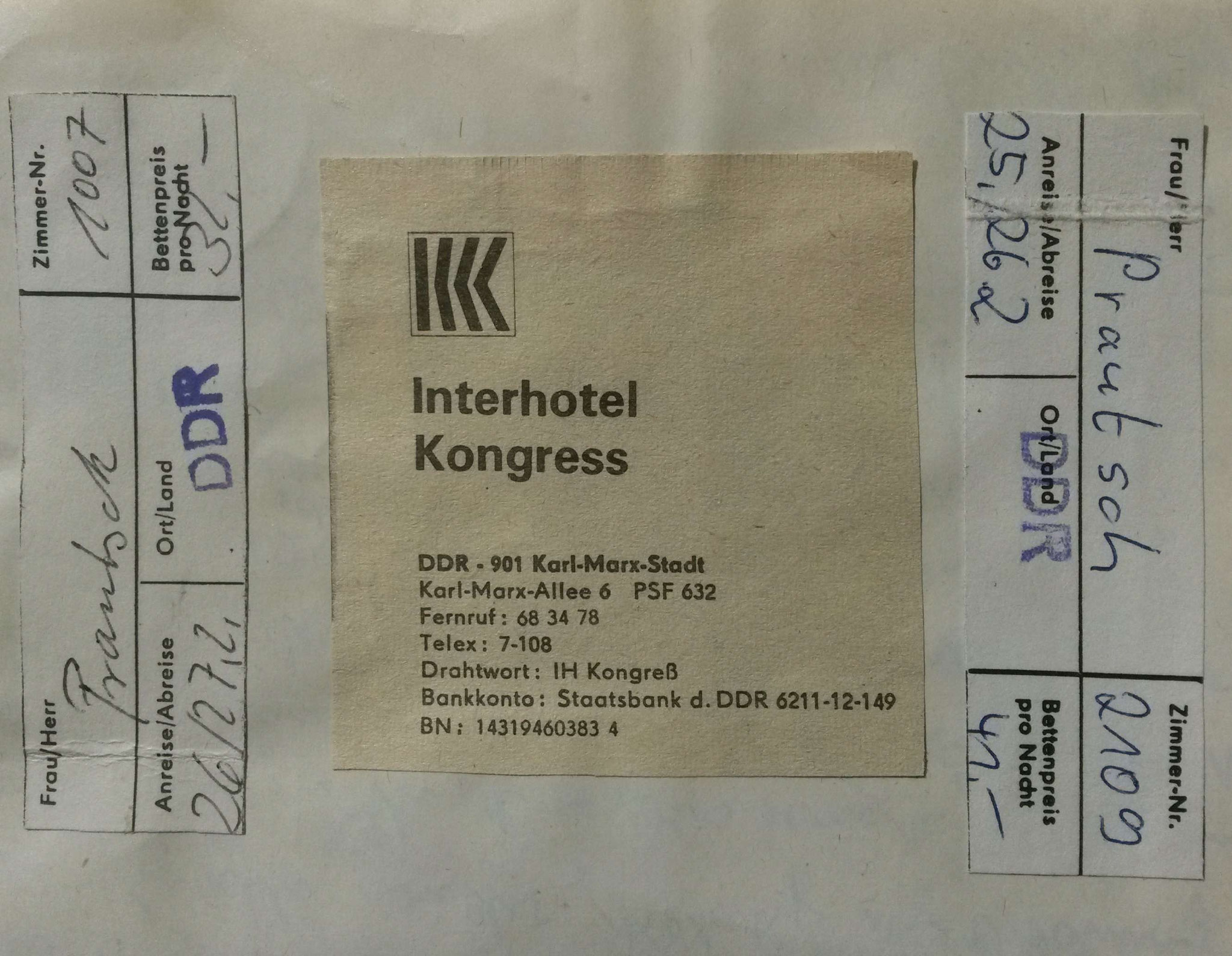 Interhotel Kongress Karl-Marx-Stadt (Chemnitz) - 1982