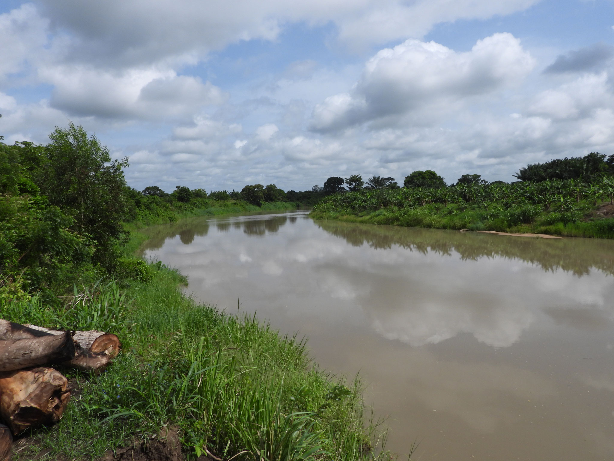 Mono – Grenzfluss.  Rechts ist Benin.