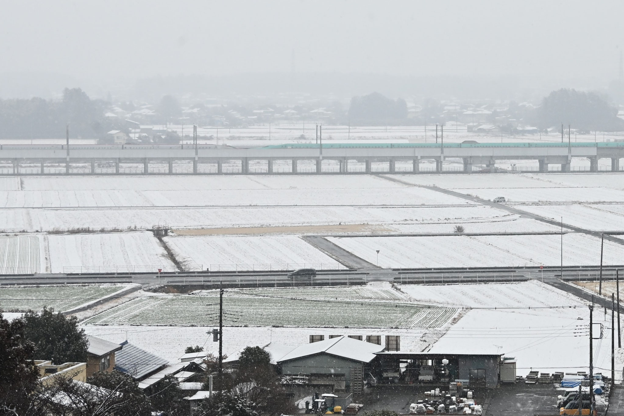 北山霊園から望む一面の雪景色