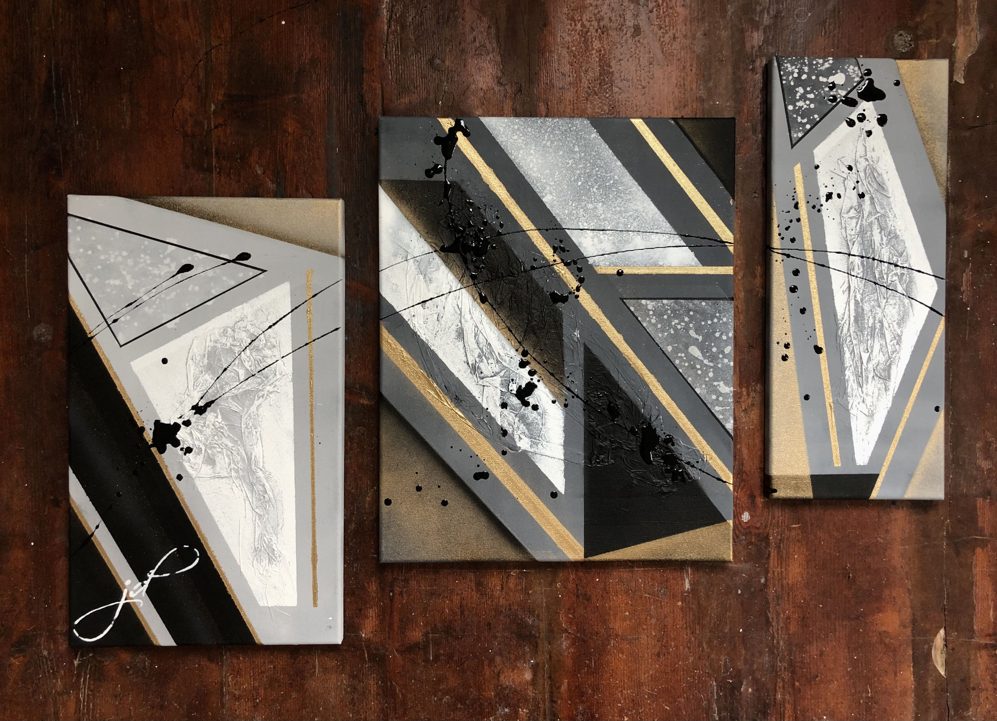 50 x 30 / 50 x 40 / 50 x 20 cm / recognize shapes / Canvas and Mixmedia