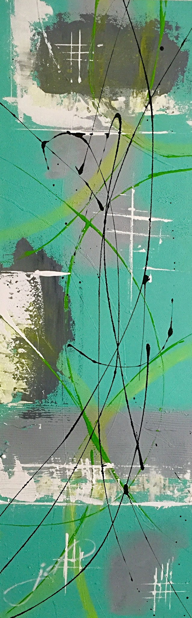 90 x 30 cm / look through / Canvas and Mixmedia