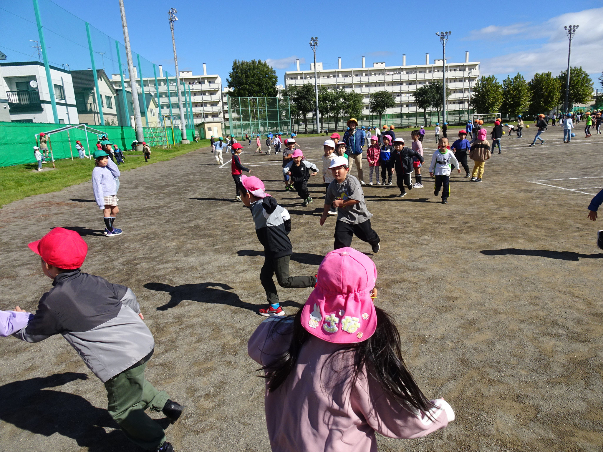 1年生が来てくれて、一緒に遊ぶことができましたよ。