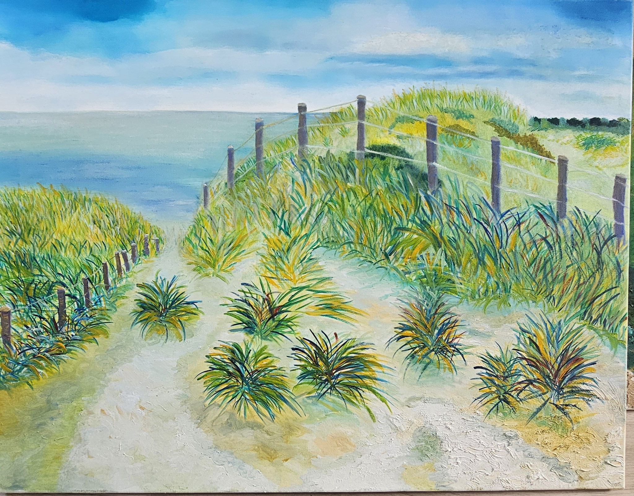 5. duinopgang bij stille strand Castricum, olieverf, 2025, 70-90 cm