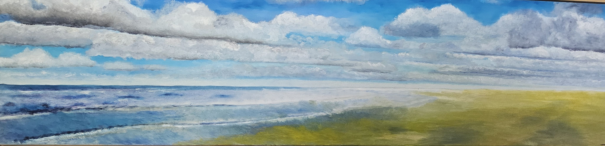 22. Panorama zee, olieverf, 2022, 150-40 cm