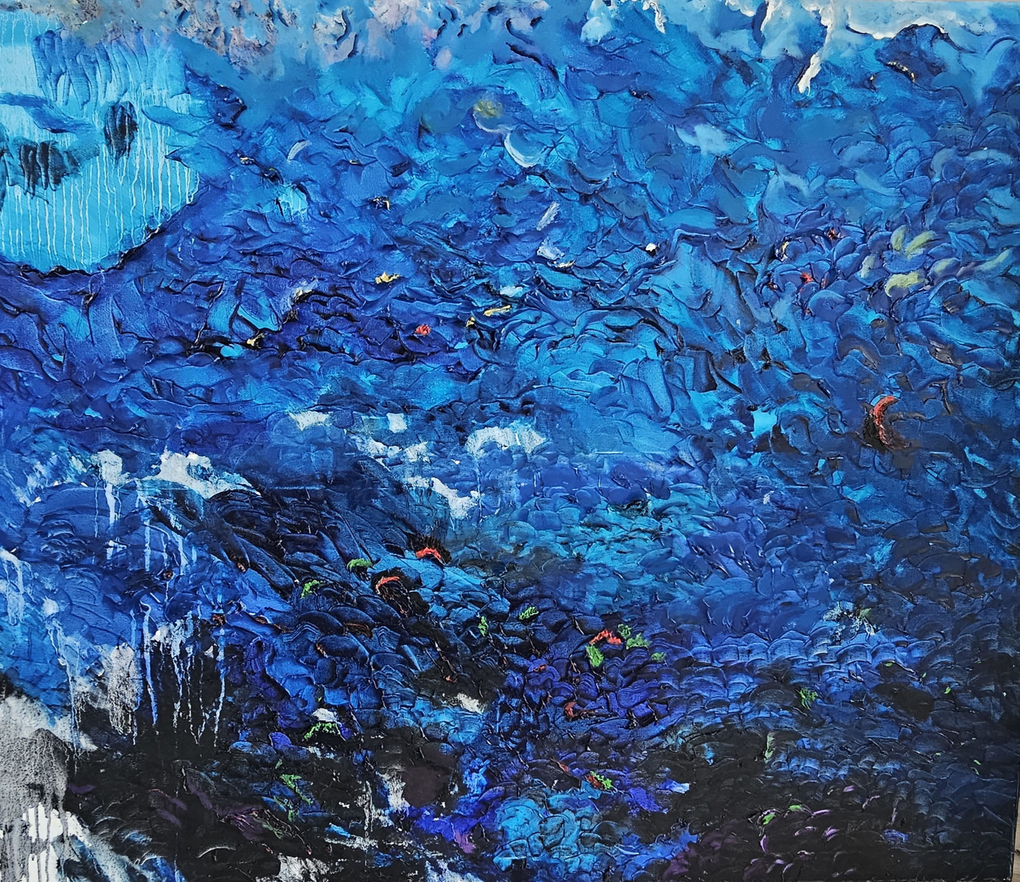 3. abstracte zee, olieverf, 2018, 120-100 cm
