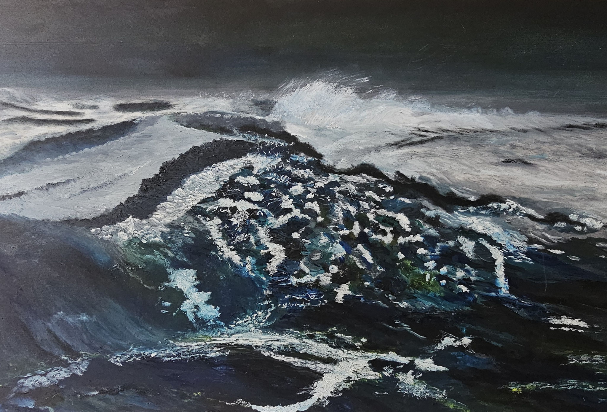 17. storm, gezien door Stephan Vanfleteren, olieverf, 2026, 90-60