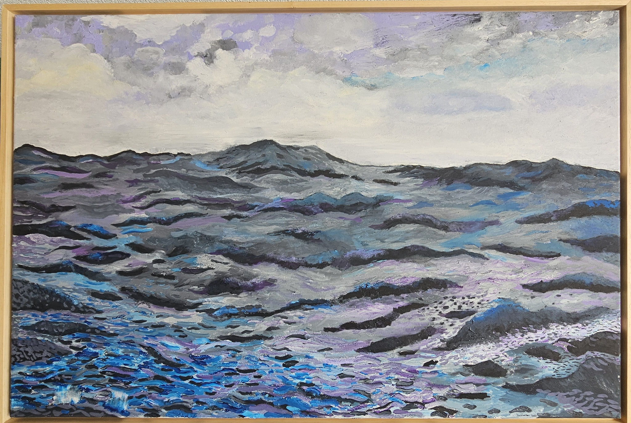 5. de zee gezien door Yoan Capote (museum Voorlinden), olieverf 2024, 90-70 cm