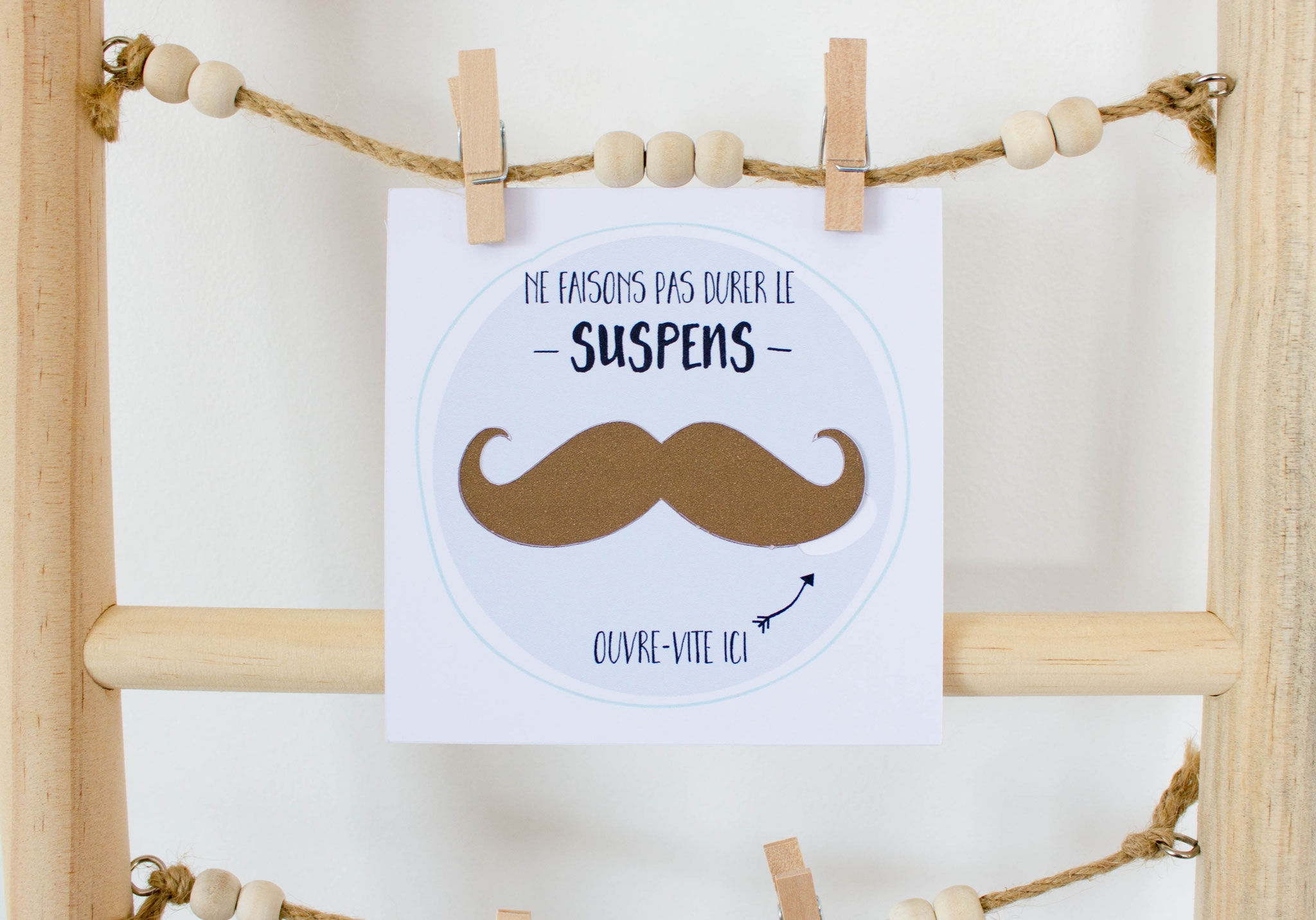 Carte Surprise Moustache Demande Temoin Annonce Grossesse