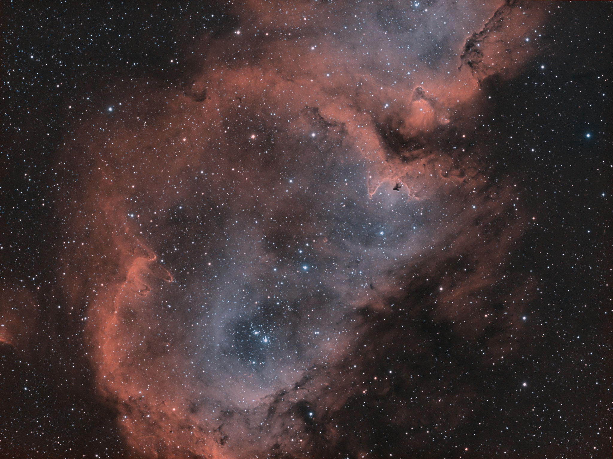 IC 1848; Seelennebel; APM LZOS 130/780, Riccardi-Reducer f=585mm; Ha 101x180s, OIII 103x180s; Astronomik Ha / OIII Filter 12nm