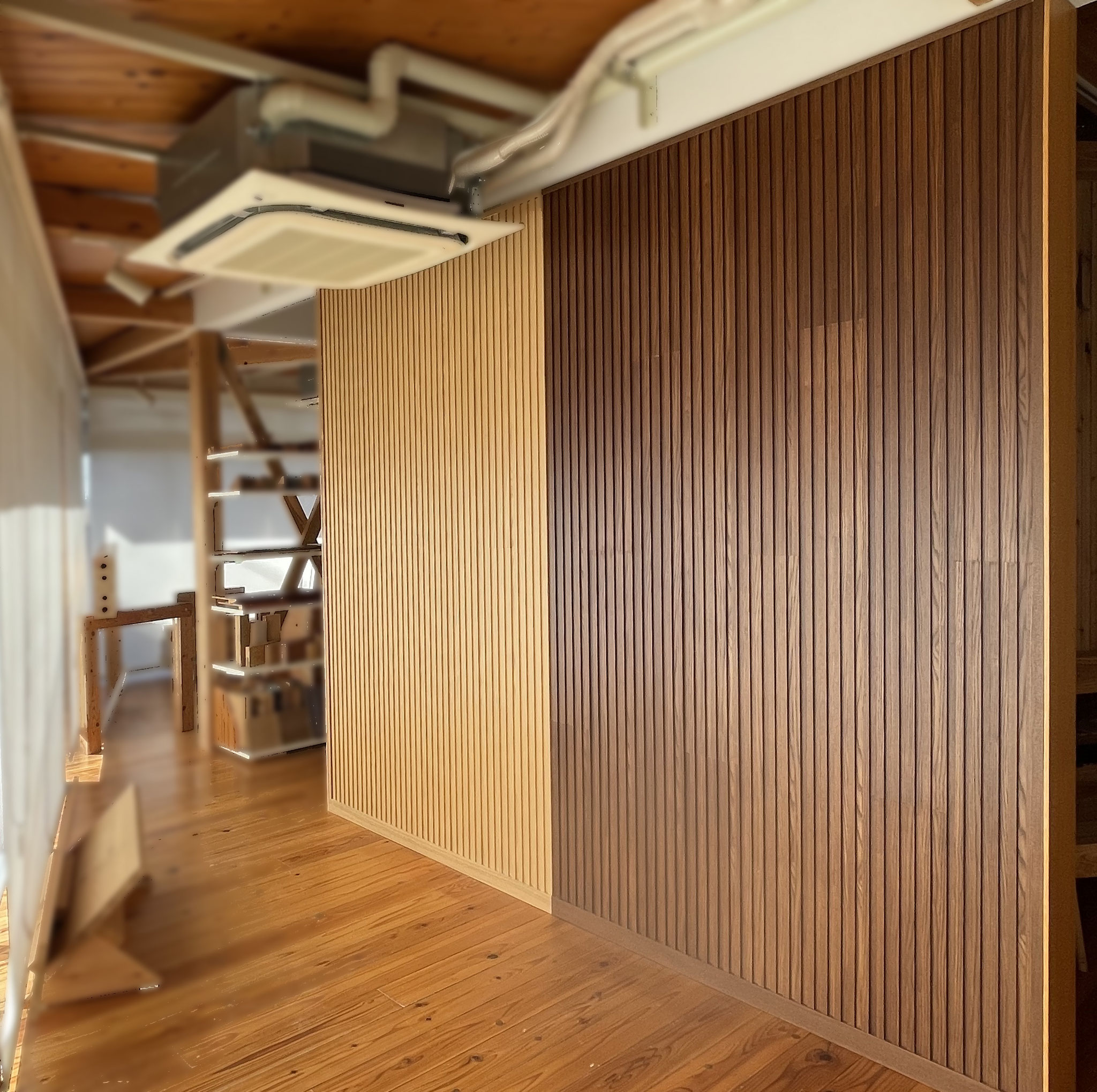 ウォールナット突き板 不燃材ダイライト 建築仕上げ材