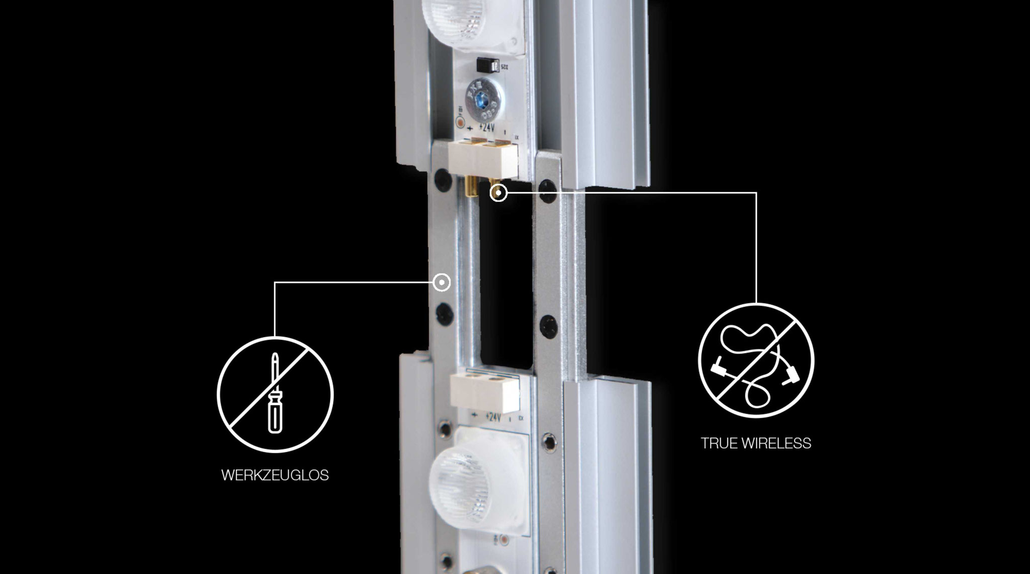 LEDUP-Leuchtbox True Wireless durch Pogopins
