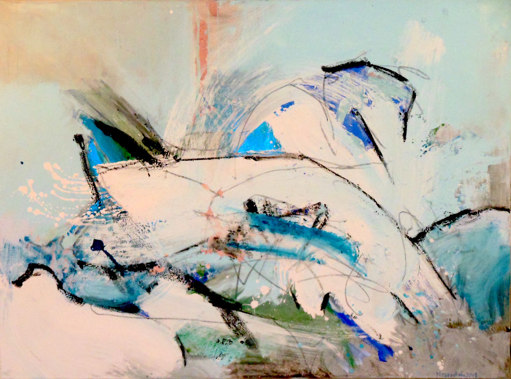 Wasser, 2015, 160x120cm, Mischtechnik / Leinwand
