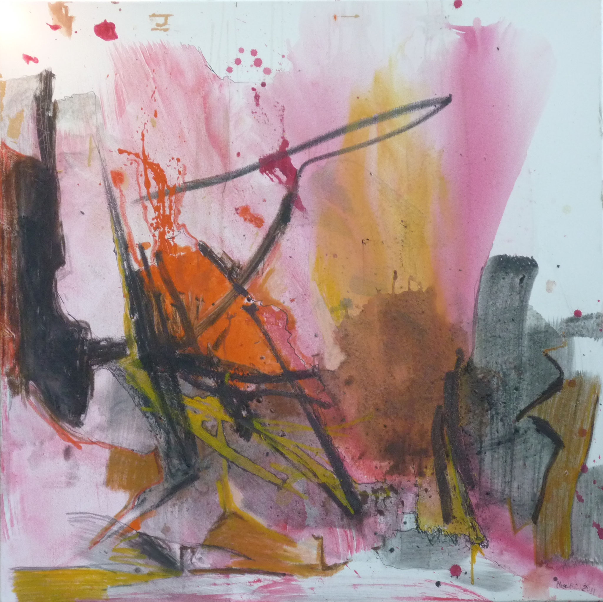 Herzklopfen, 2011, 120x120cm, Mischtechnik / Leinwand