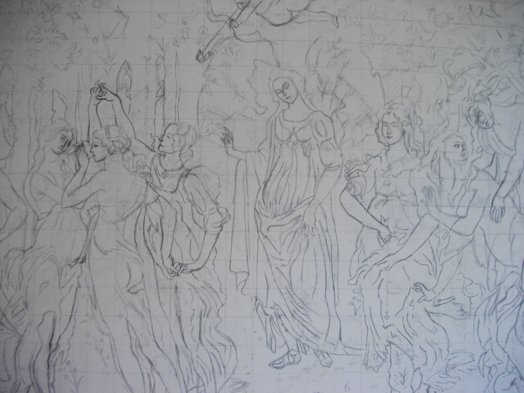 Dessin :Technique reproduction du Printemps de Botticelli
