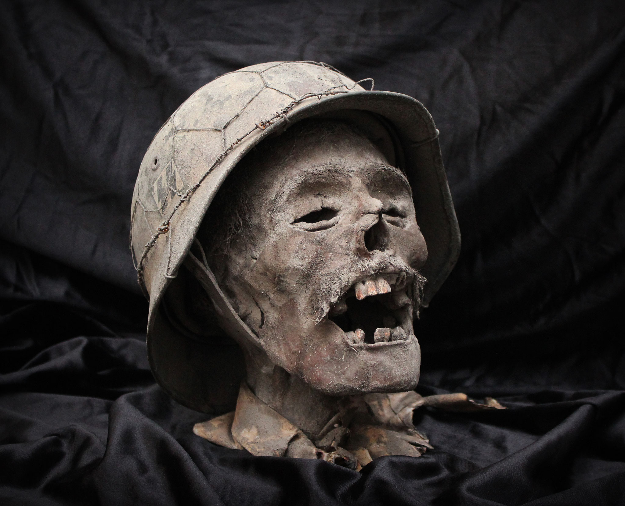 Mummified head of a German soldier (Nazi - SS)