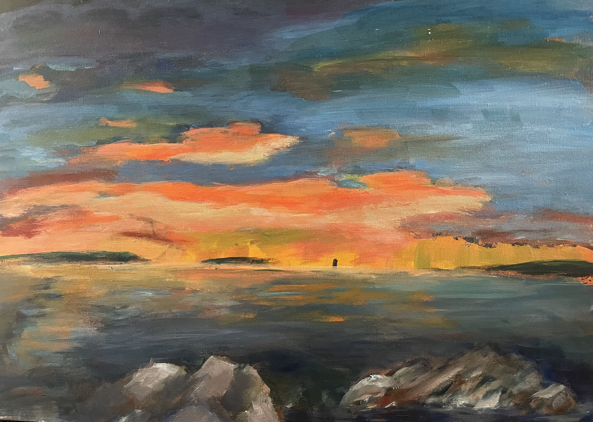 Vuurzee. 60x80cm. acryl op doek. 