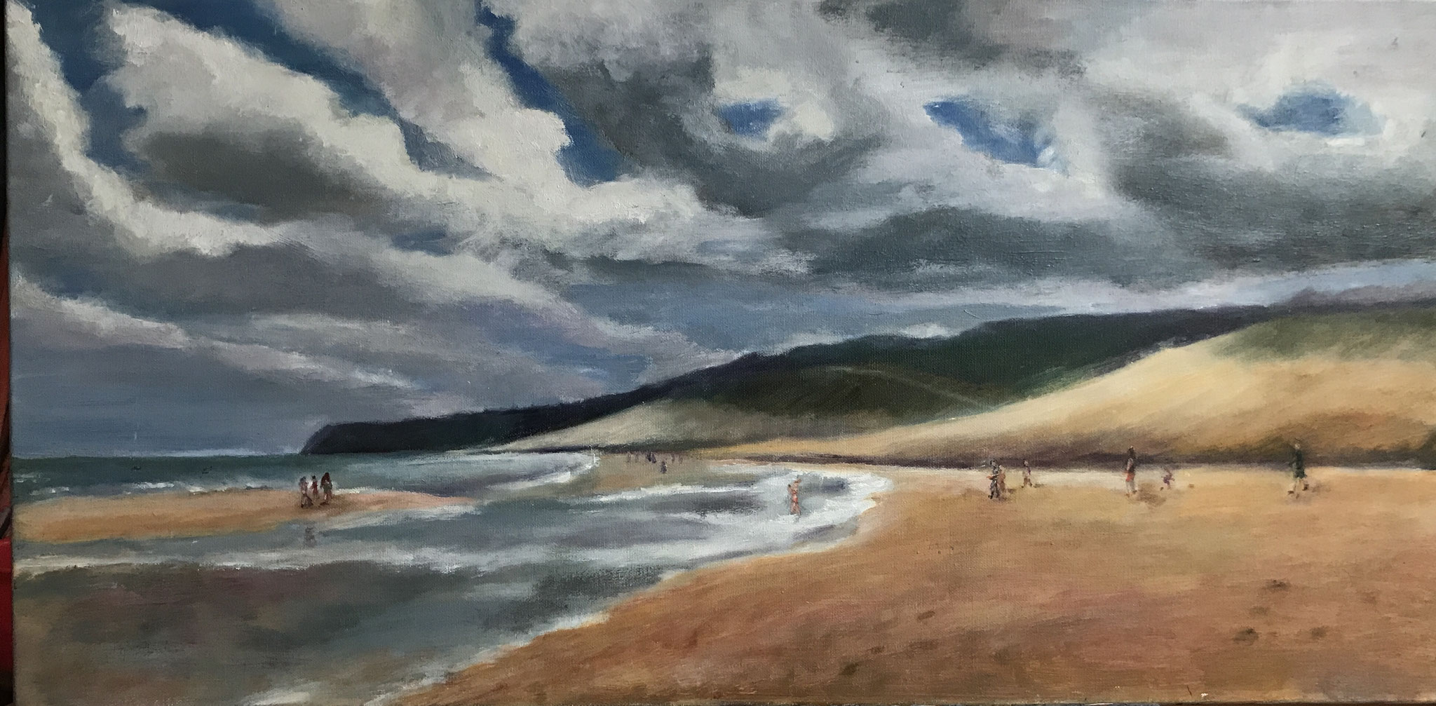 Fuerteventura. Olie op doek. 40x80cm. 375euro.