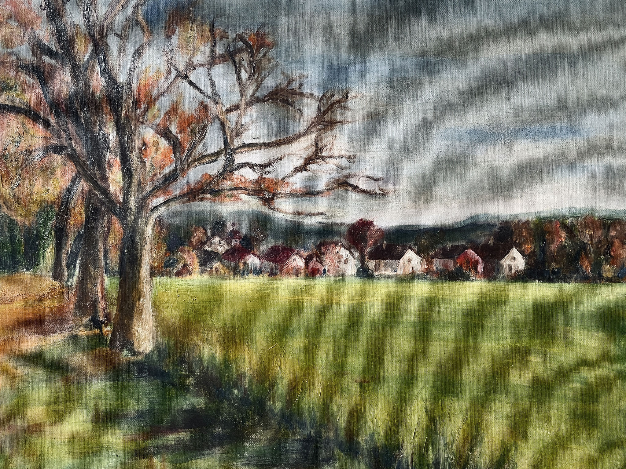 Rokytnice in herfst. ( Oost-Bohemen ) 50x60cm. olie op doek. 350 euro