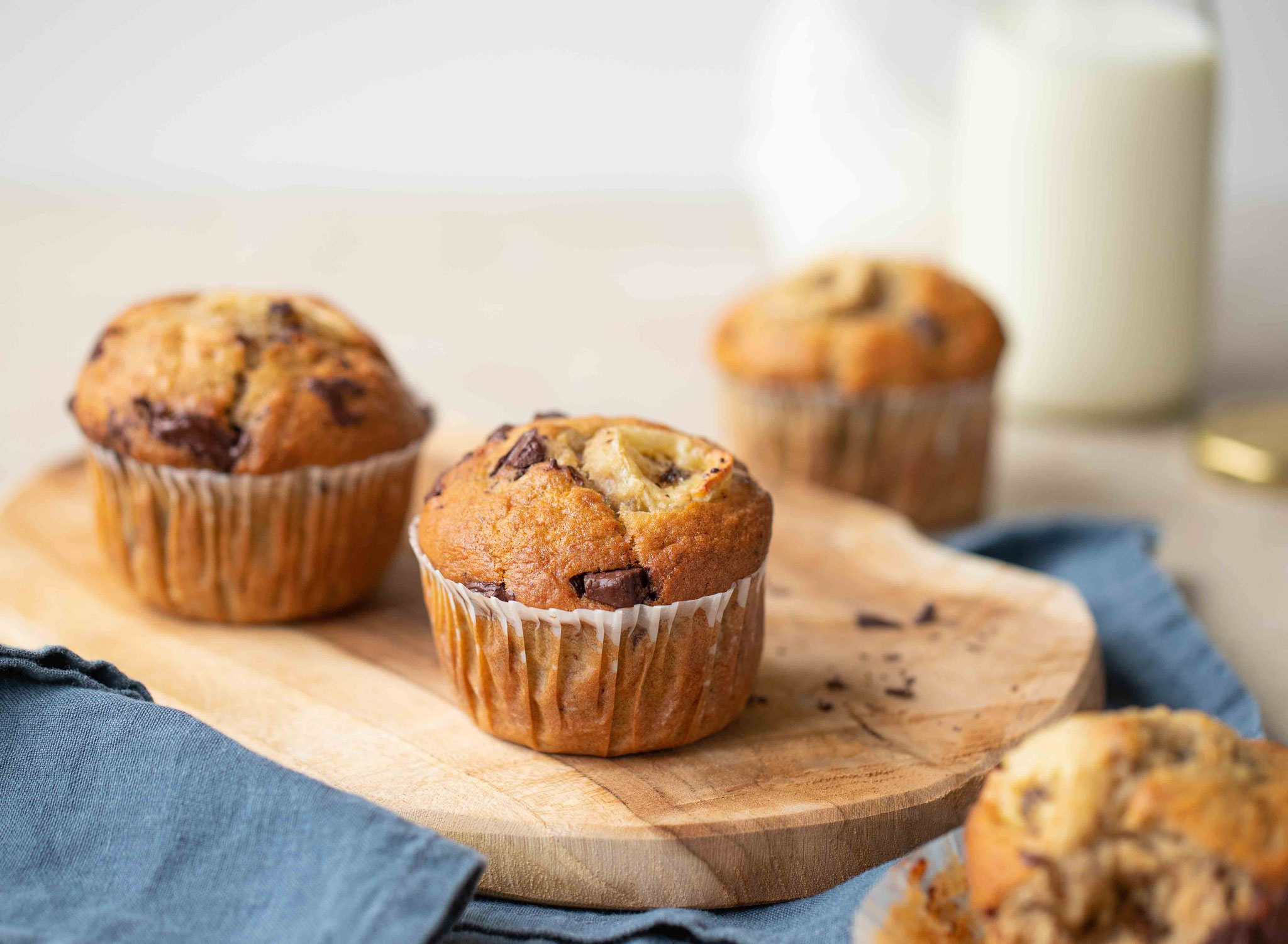 Muffins moelleux banane et pépites de chocolat