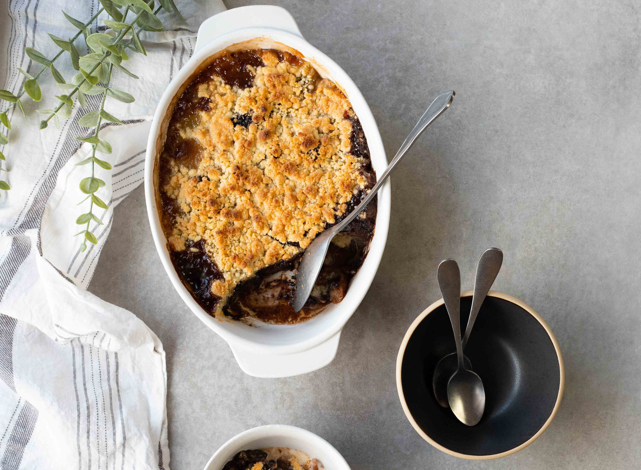 Crumble poires-chocolat