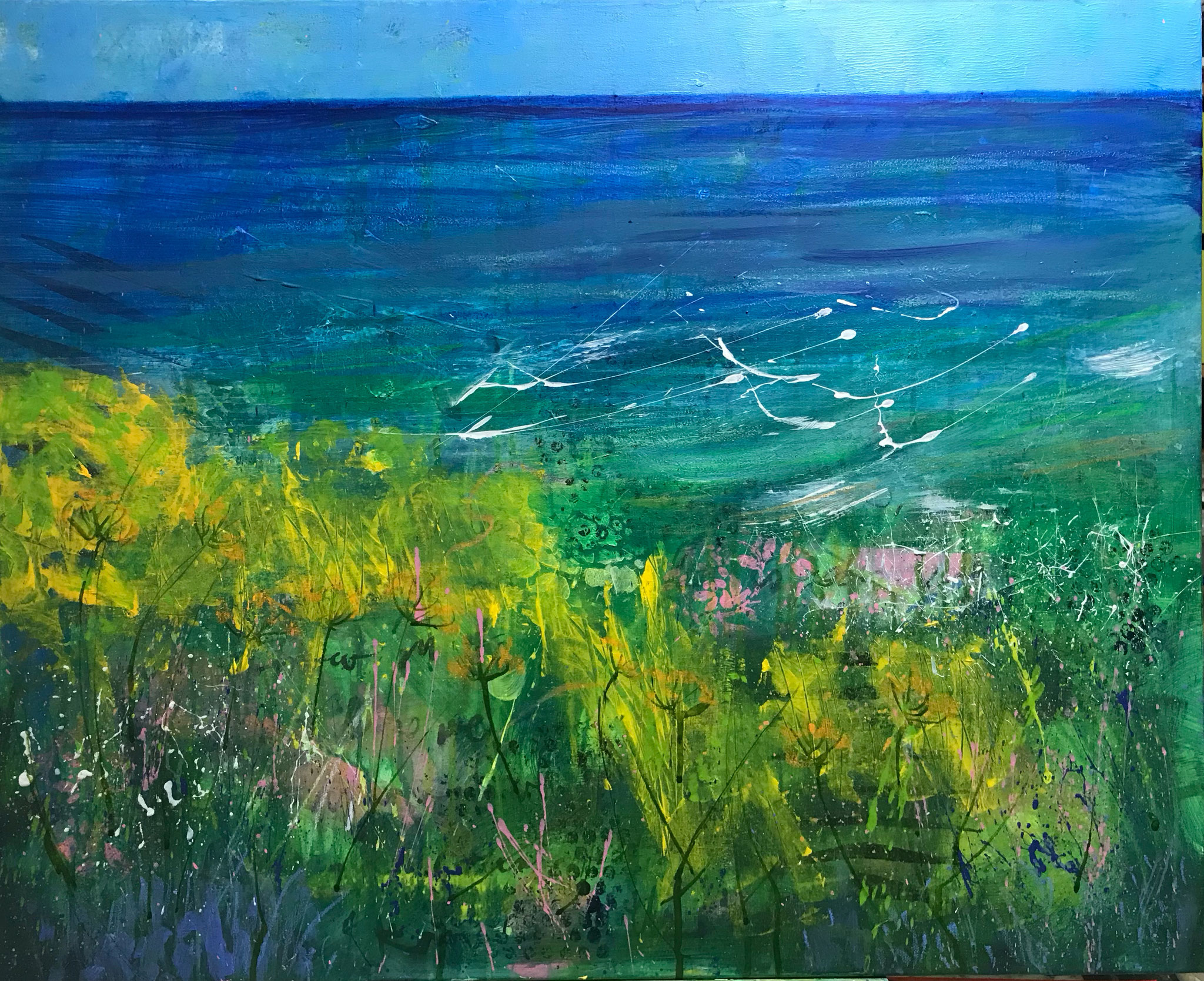 Watergate Bay-Mixed media on canvas