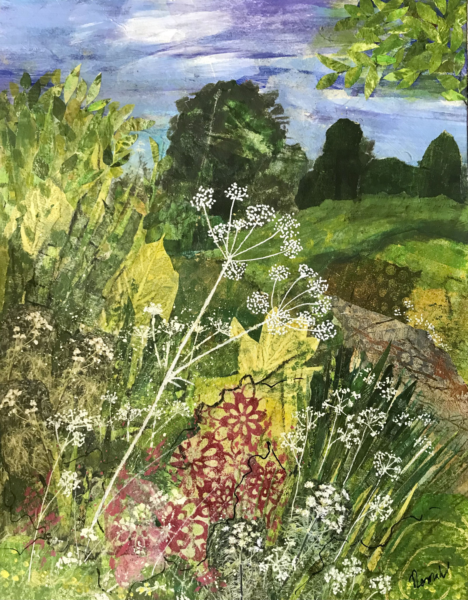Spring Hedgerow- Collage