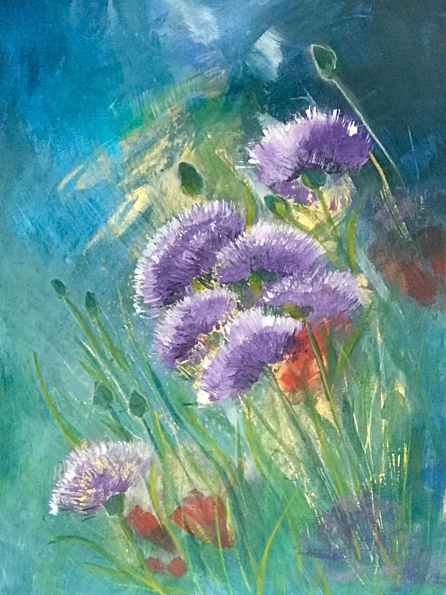 Summer Blue-mixed media- 