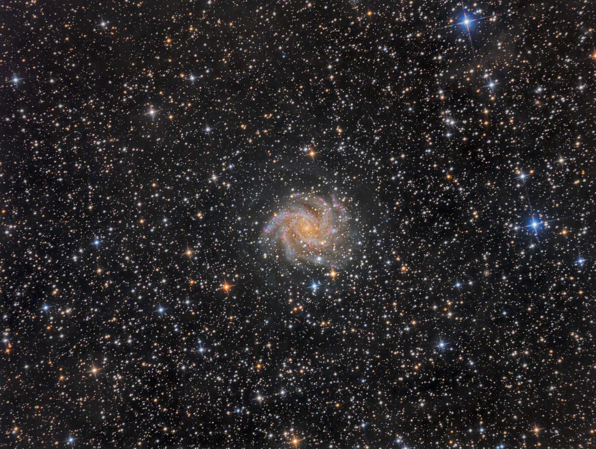 NGC6946, la galaxie du feu d'artifice, L (32x600 bin1), RVB (7x180 bin2), Nicolas, 2 septembre 2016
