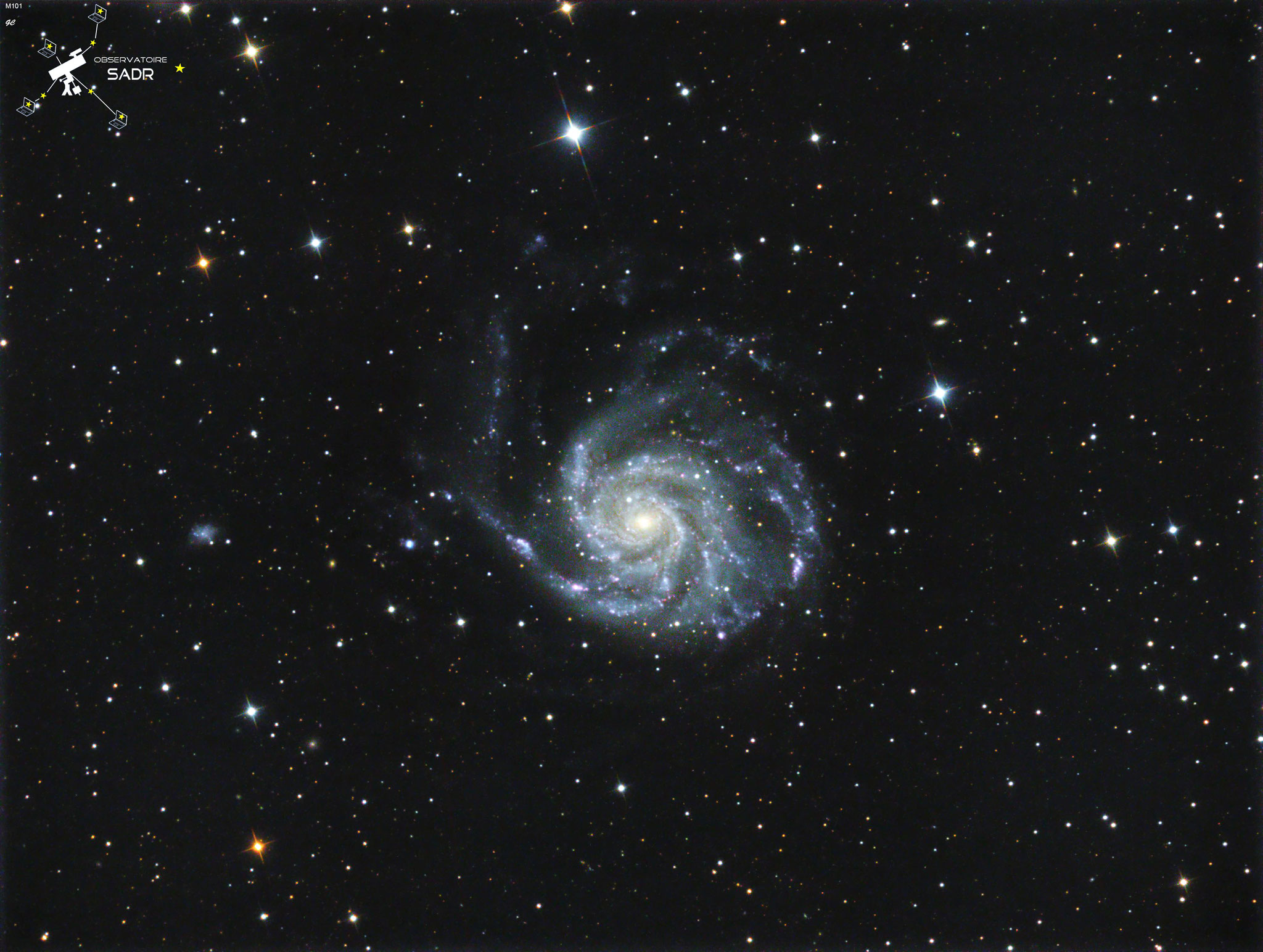 M101, Ha (8 x 10min), L(16 x 5min), RVB (8 x 3min), mai 2017, Gilles