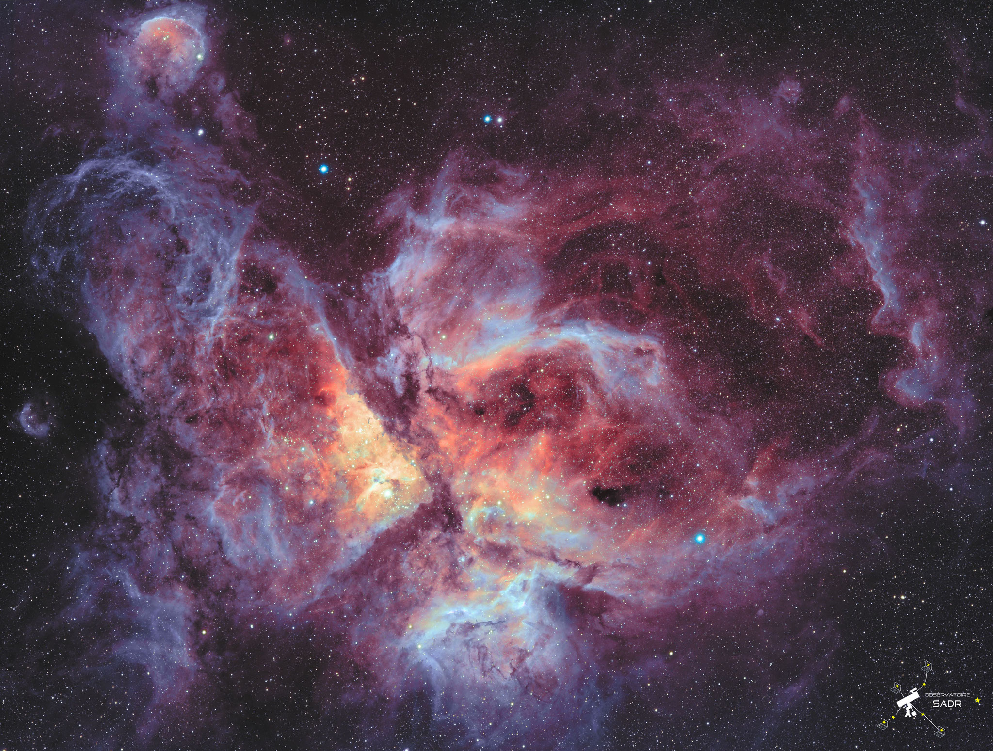 NGC 3372, HOO, lunette 71, Nicolas