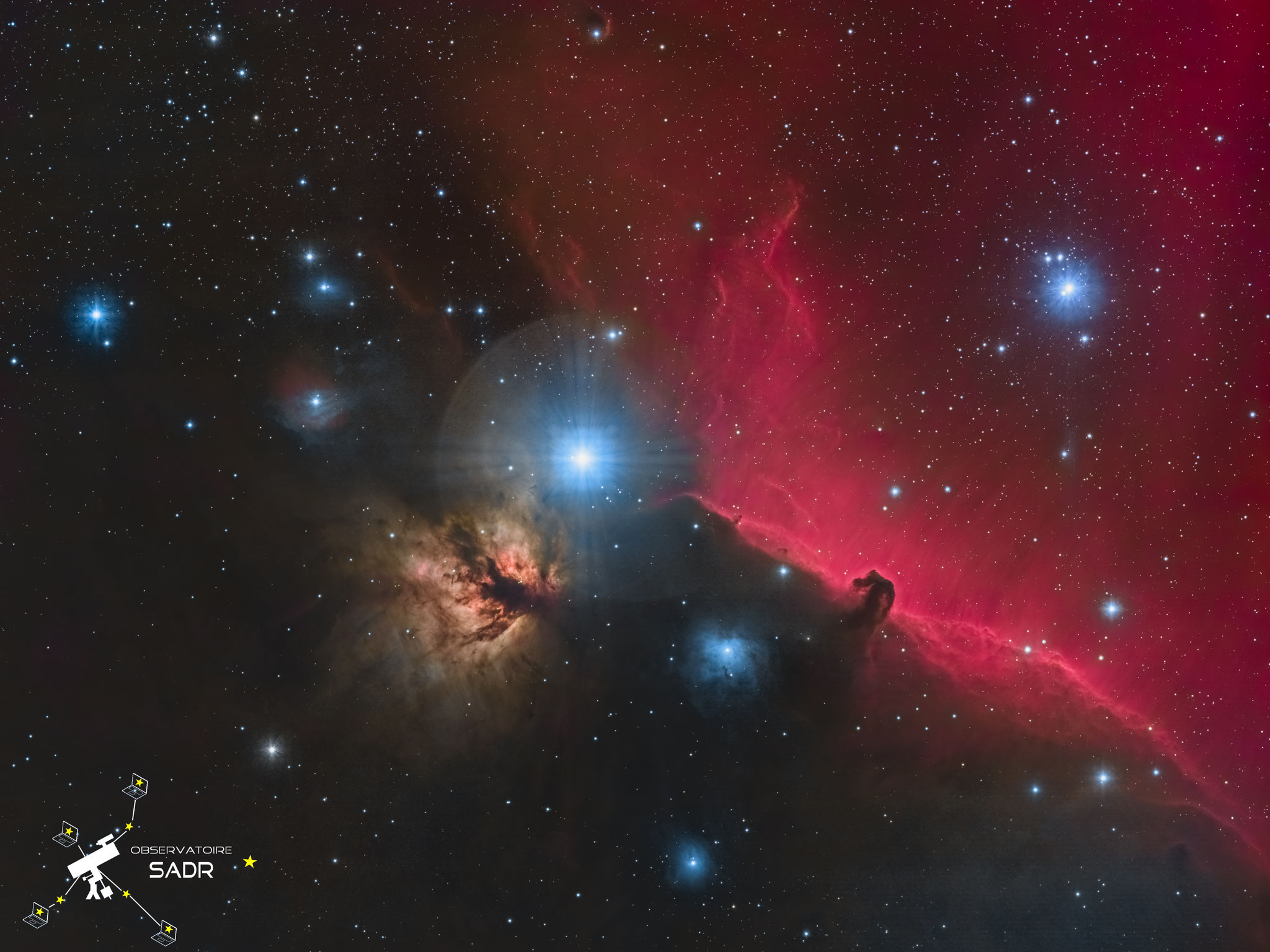 IC434 et la tête de cheval, lunette 120, Sadr Espagne