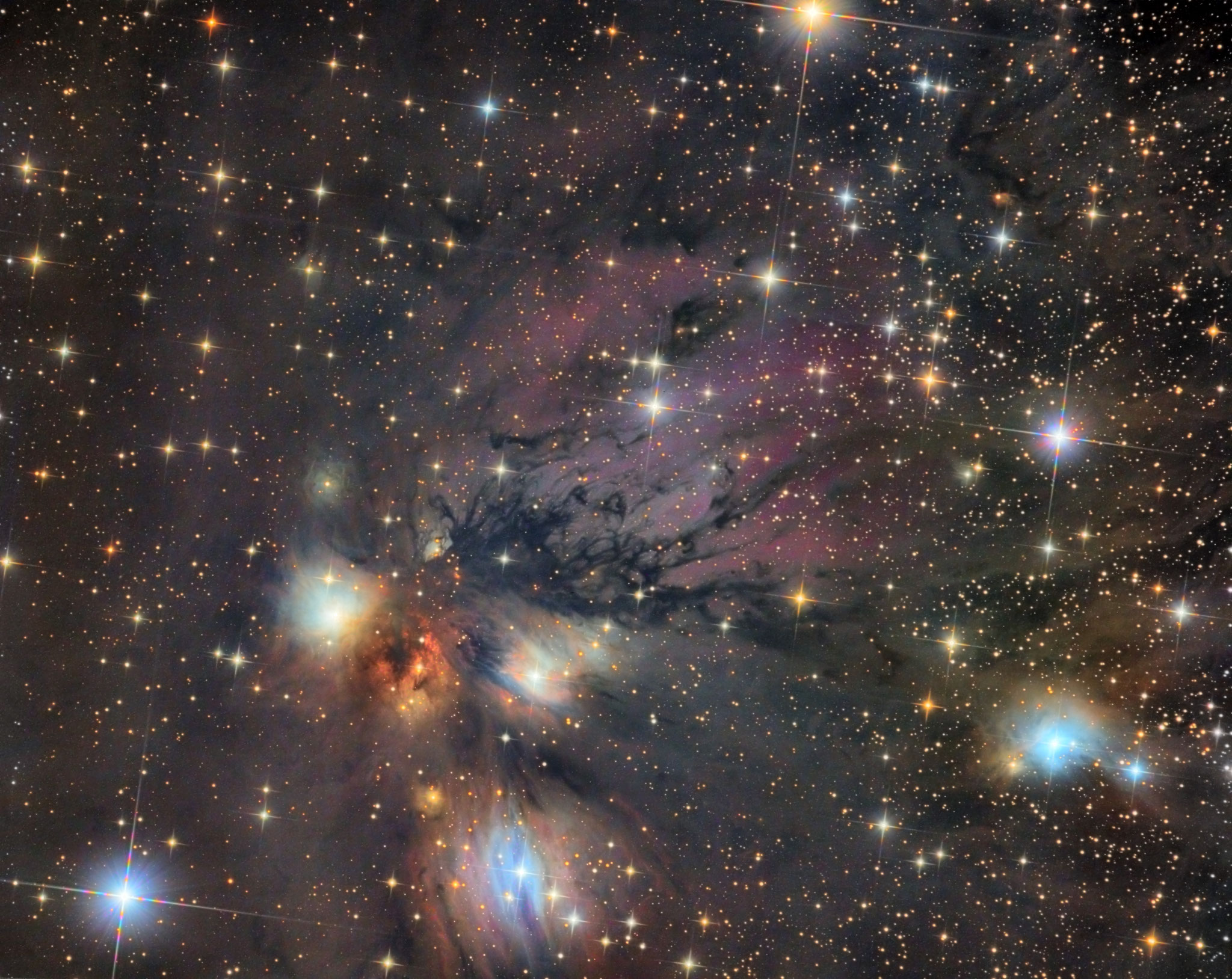NGC2170, à 2400 al dans la constellation de la Licorne, T355, LRVB = 8h, Fabien, Sadr Chili