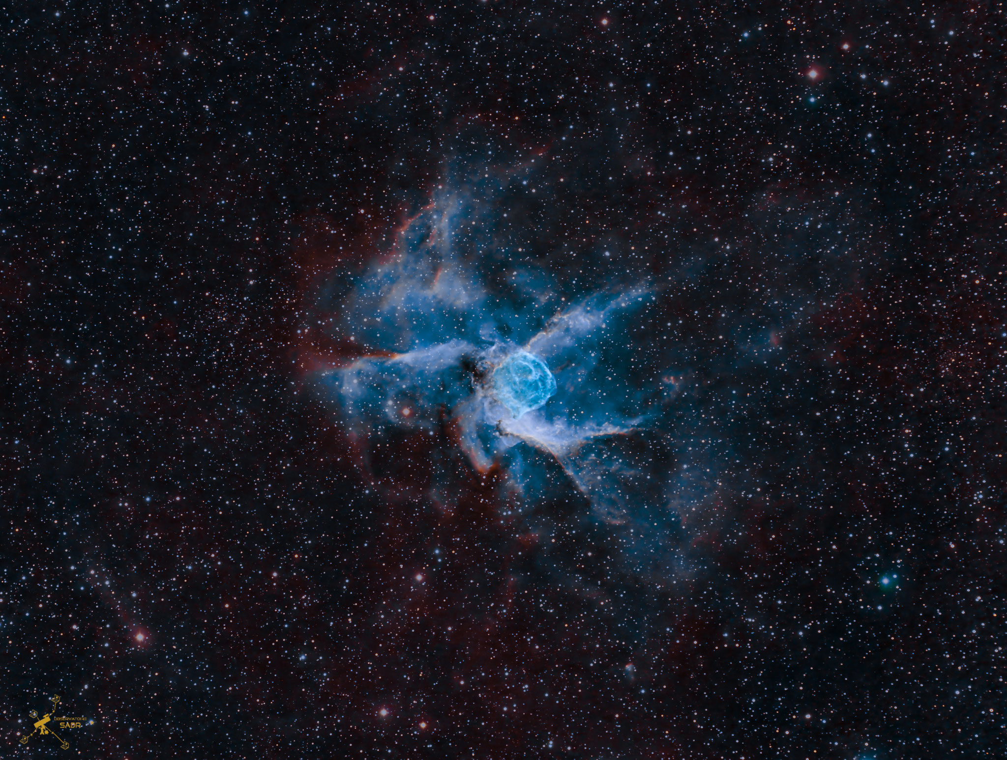 NGC 2359, le casque de Thor, Sadr Chili, L127, 18h30 de poses au total, Emmanuel - Loïck - Pascal