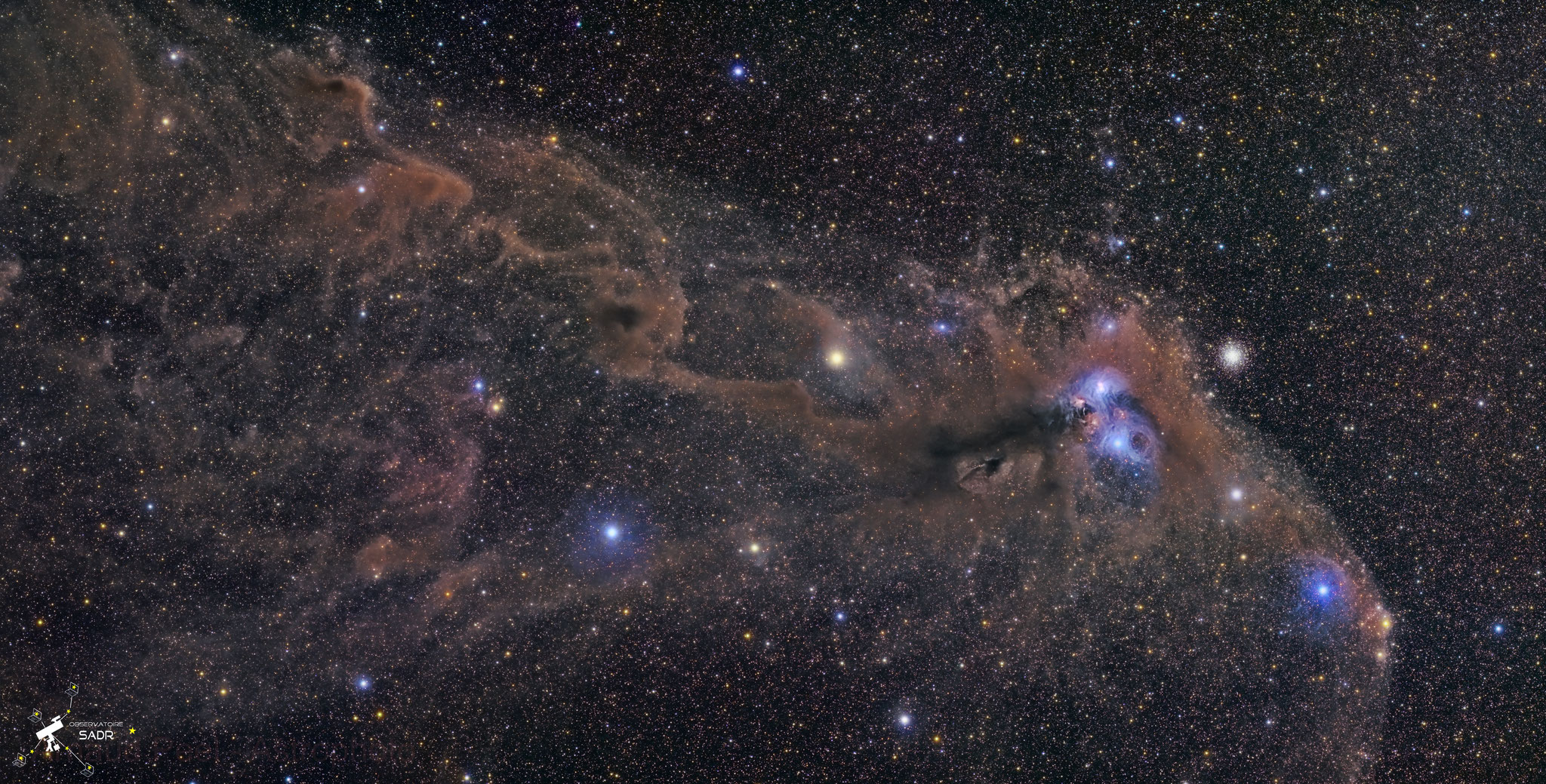 NGC6726, lunette 71, 3 panneaux, Sadr Chili