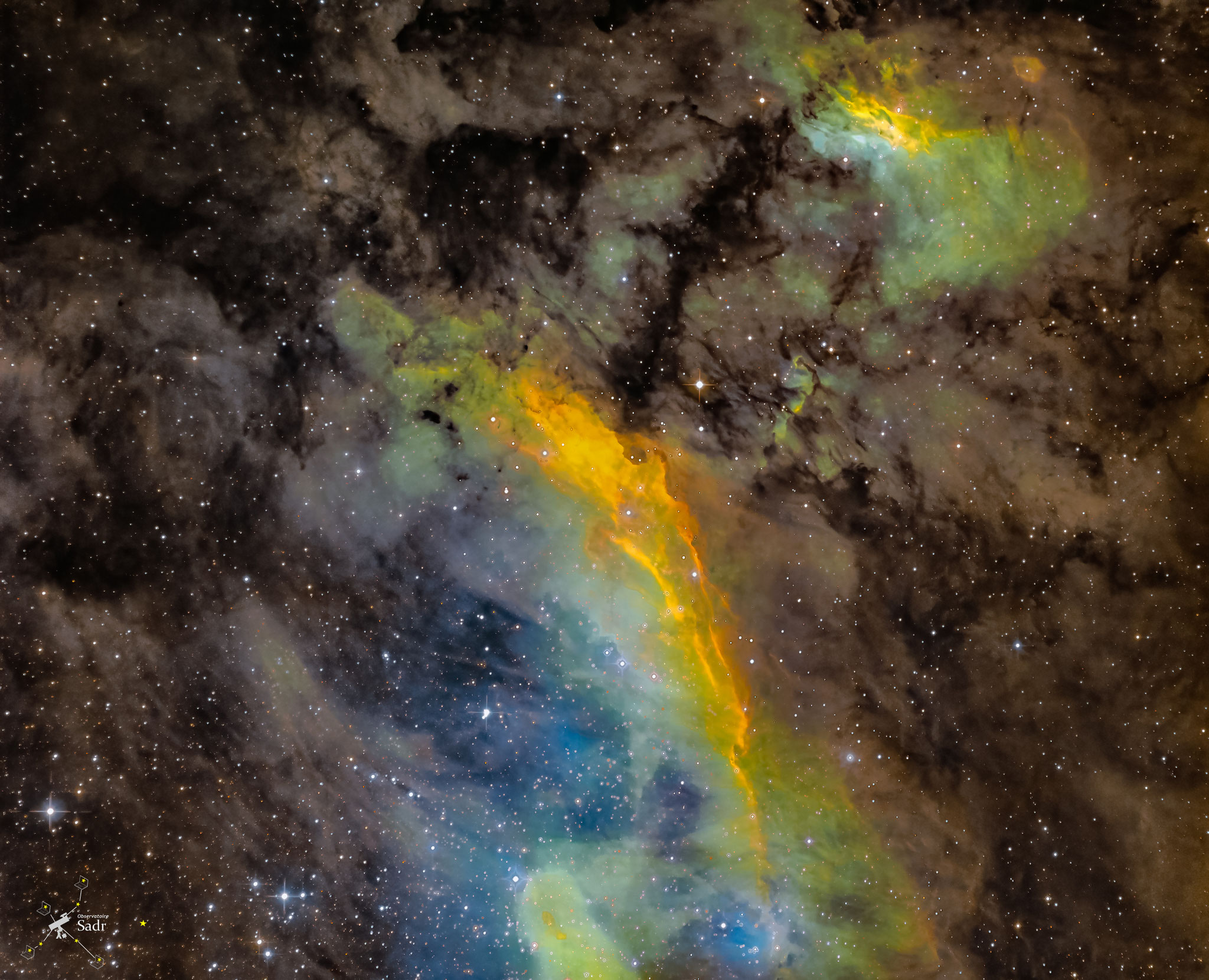 IC4628, la nébuleuse de la Crevette, T355, HSHO, Sadr Chili, Loïck